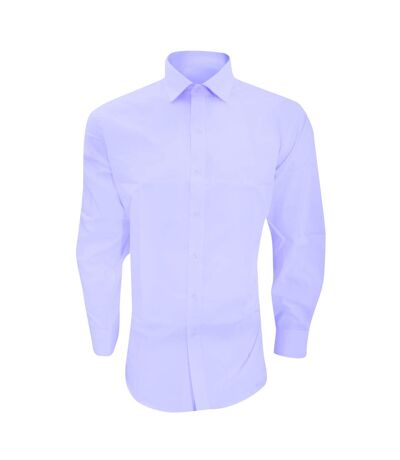 Brook Taverner Mens Alba Slim Fit Long Sleeve Easy Iron Work Shirt (Blue) - UTRW2623
