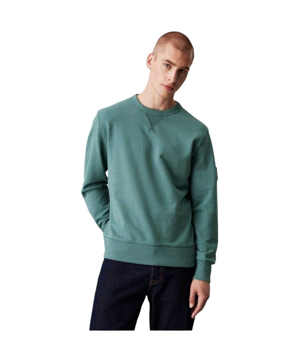 Mens Badge Crew Neck Sweatshirt North Atlantic Calvin Klein-2