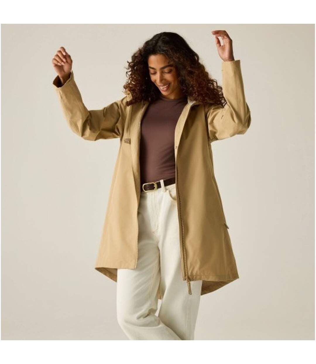Veste Imperméable À Capuche Brianka Femme Beige Regatta-1