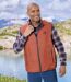 Men's Reversible Water-Repellent Padded Gilet - Orange Navy