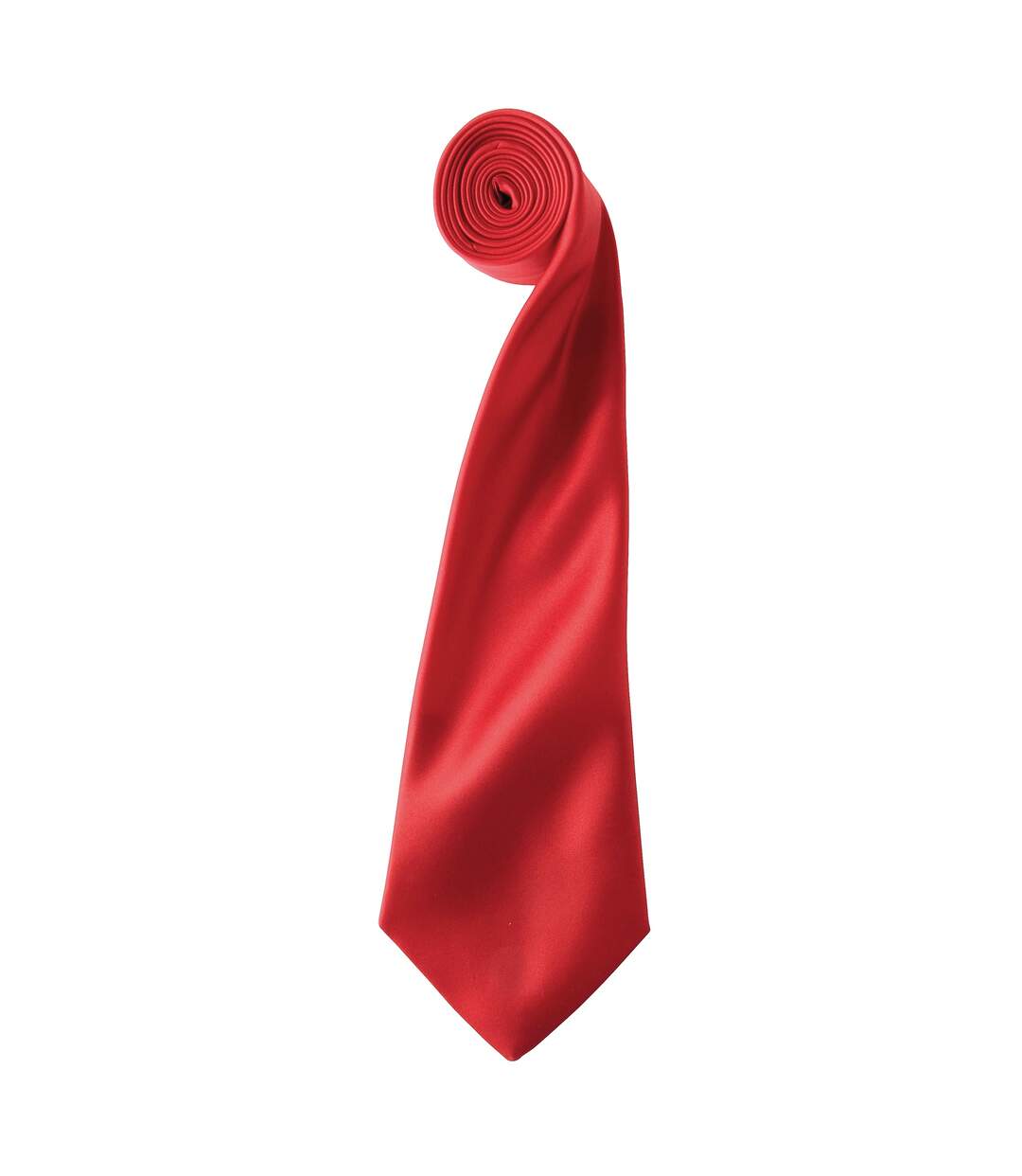 Premier Mens Plain Satin Tie (Narrow Blade) (Red) (One Size) - UTRW1152