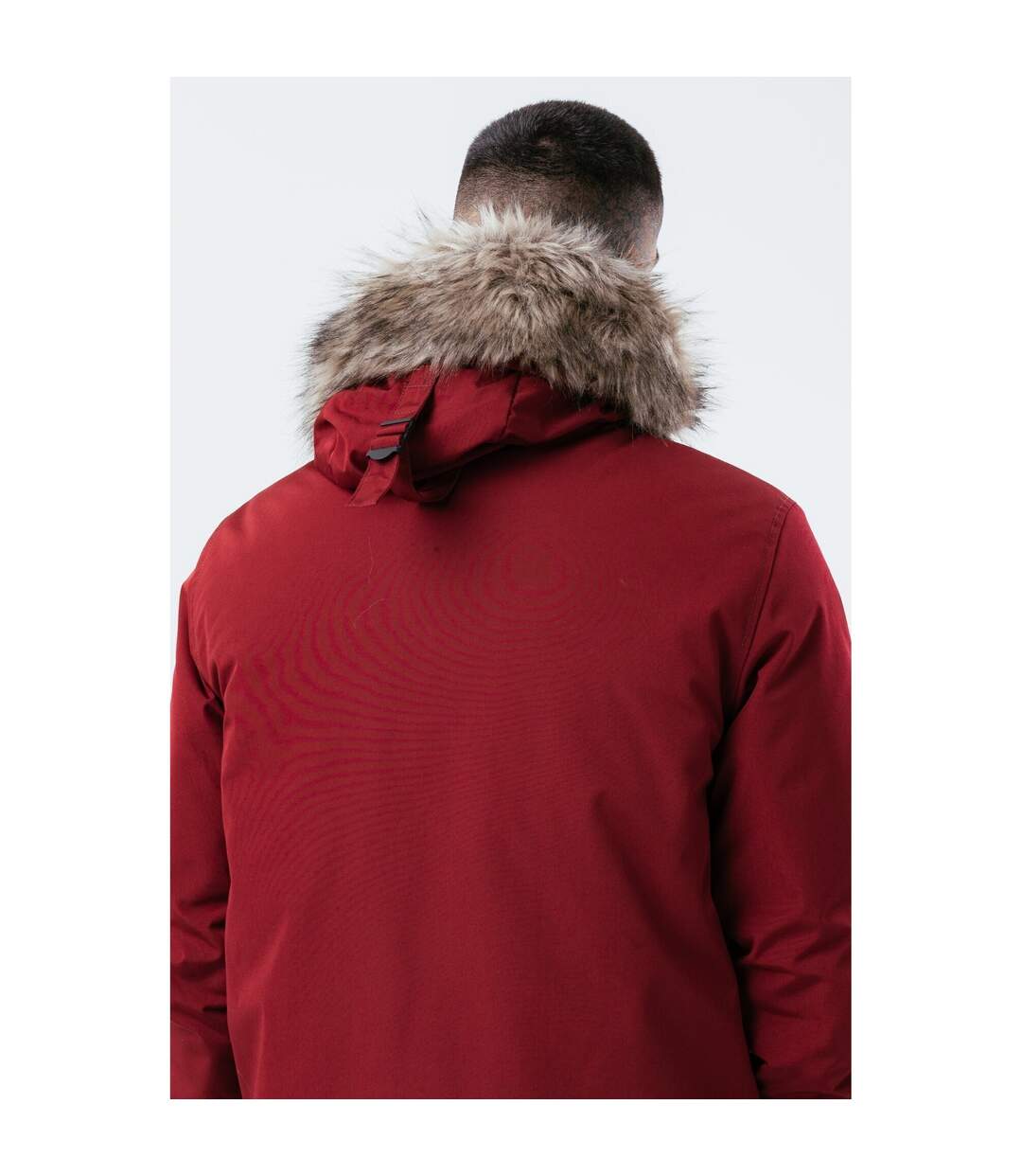 Hype Parka Luxe Longline pour hommes (Bourgogne) - UTHY6868