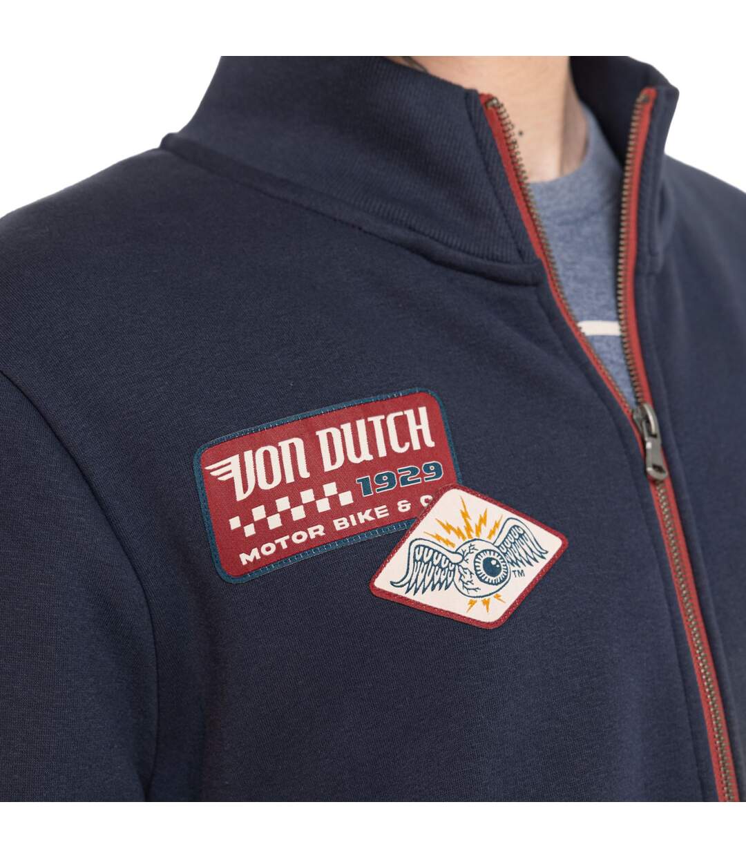 Sweat zippé en molleton avec écusson Wyatt Vondutch-3