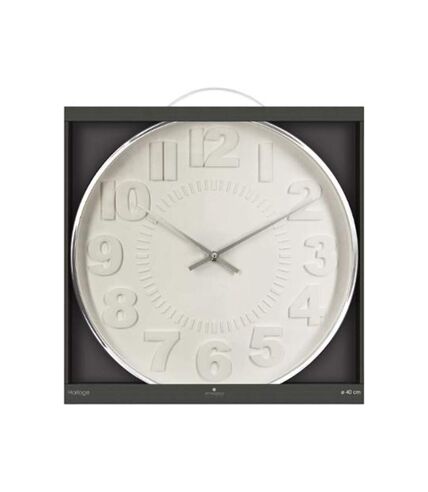 Horloge Murale Contemporain 40cm Argent