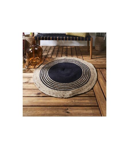 Tapis Rond Déco en Jute Limo 90cm Noir