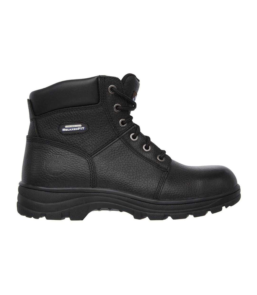 Mens Workshire Leather Steel Toe Cap Safety Boots Black Skechers-1