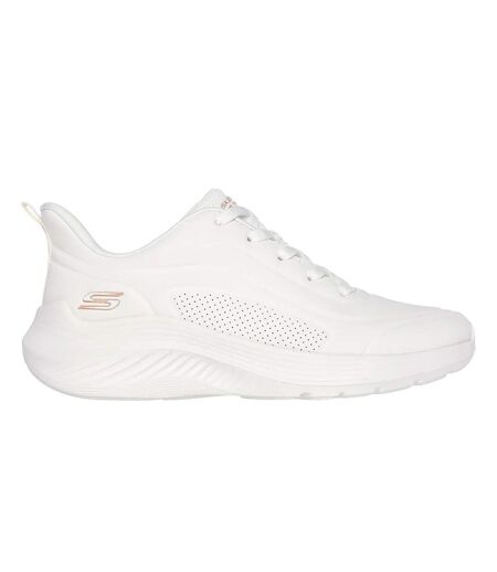 Womens/ladies Bobs Sport Squad Waves Trainers White Skechers