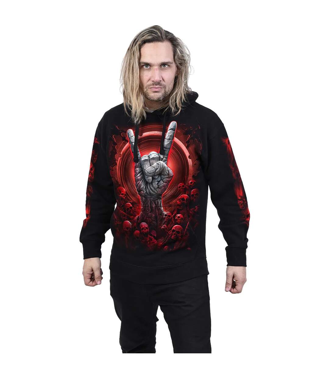 Sweat à capuche tomb of rock adulte noir Spiral Direct-3