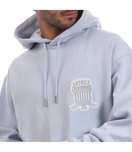 Sweat À Capuche Motif/style Logo Jackson Homme Bleu Ciel Avirex