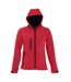 SOLS Womens/Ladies Replay Hooded Soft Shell Jacket (Breathable, Windproof And Water Resistant) (Pepper Red) - UTPC411