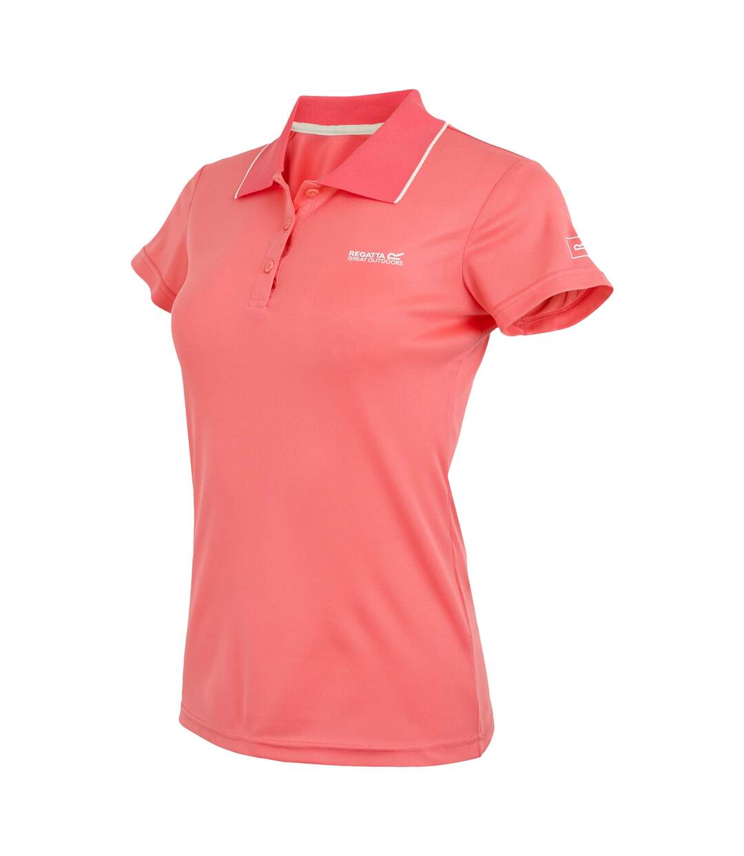Womens/ladies maverick v polo shirt peach bloom Regatta-3