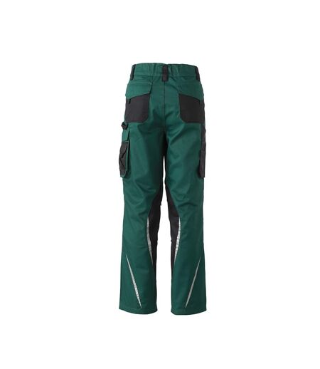 Pantalon workwear homme vert foncé / noir James and Nicholson