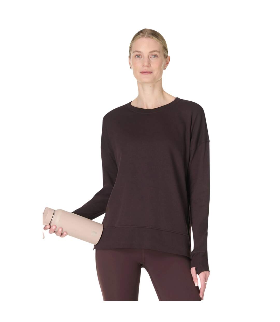 Sweat Motif/style Long After Class Femme Marron Foncé Sweaty Betty-2
