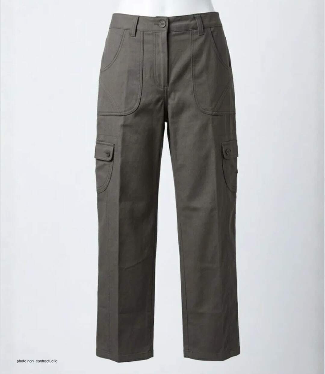 MAYFLOWER BEA1G - Pantalon Cargo Femme Gris : Style Ranger et Confort Coton-3