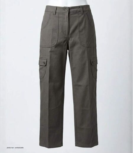 MAYFLOWER BEA1G - Pantalon Cargo Femme Gris : Style Ranger et Confort Coton