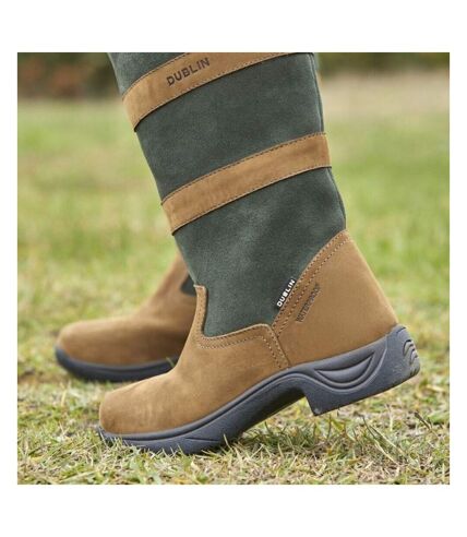 Dublin Womens/Ladies River III Leather Long Riding Boots (Dark Brown/Green) - UTWB1775