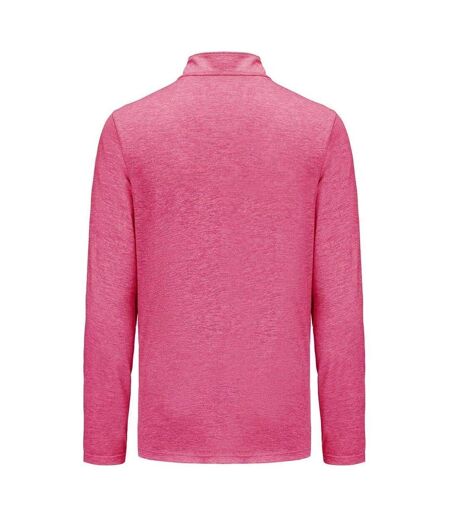 Mens Mock Neck Regular Long-sleeved Top Pink Marl Everlast
