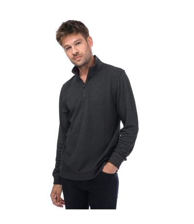 Mens Bits Textured Funnel Neck Sweater Top Charcoal Ted Baker