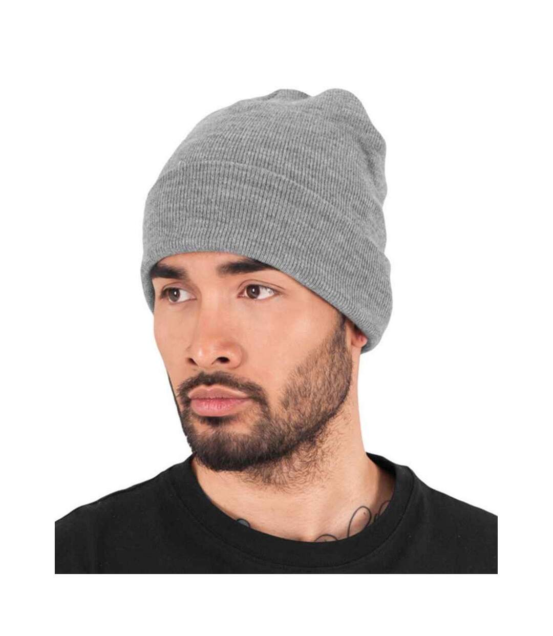 Unisex Adult Heavyweight Beanie Heather Grey Flexfit-3