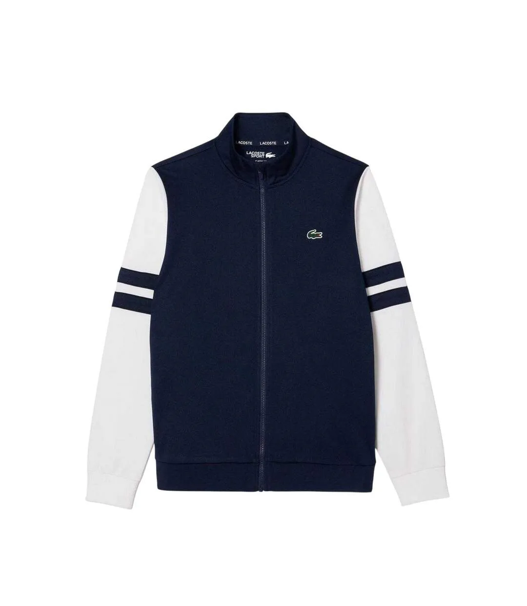 Mens Interlock Full Zip Tennis Sweatshirt Navy White Lacoste-1