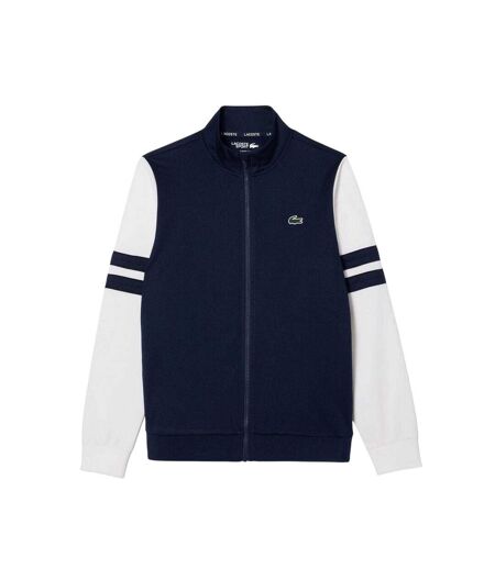 Mens Interlock Full Zip Tennis Sweatshirt Navy White Lacoste