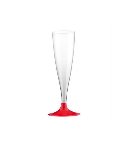 Paris Prix - Lot De 6 Flûtes à Champagne Réutilisable plastique 14cl Rouge
