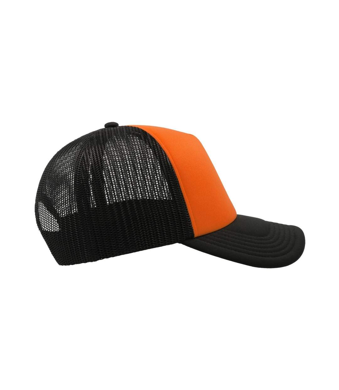 Casquette Style Trucker Rapper Mixte Orange Noir Atlantis-3