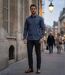CHALLENGER TRUBLION1 - Chemise à carreaux flanelle grise manches longues pour un confort thermique élégant-5