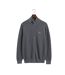 Mens Cotton Pique Zipped Cardigan Grey Gant-2