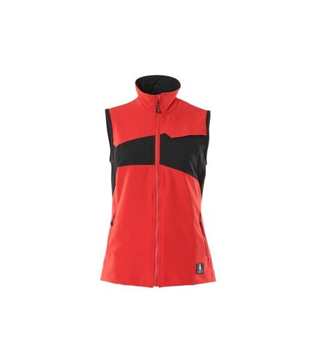 Womens/ladies Accelerate Stretch Lightweight Gilet Traffic Red Black Mascot