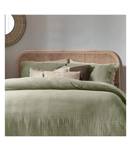 Lark muslin cotton duvet cover set eucalyptus Yard