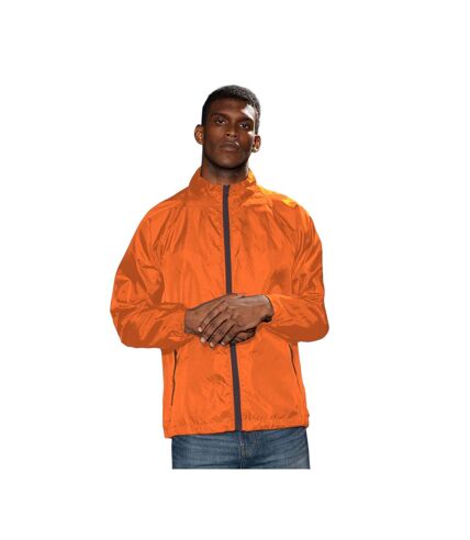 2786 Mens Contrast Lightweight Windcheater Shower Proof Jacket (Orange/ Black) - UTRW2501