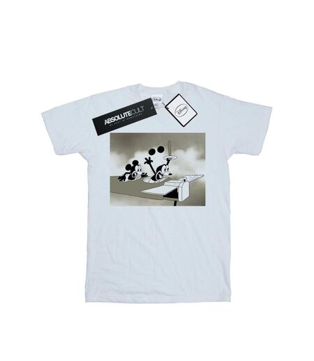 Disney Femmes/Les femmes Mickey Mouse Crazy Pilot - T-shirt boyfriend en coton (Blanc) - UTBI36782
