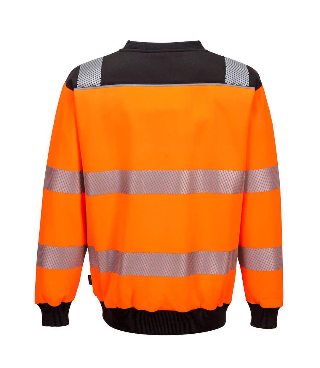 Mens Pw3 Hi-vis Safety Sweatshirt Orange Black Portwest-2