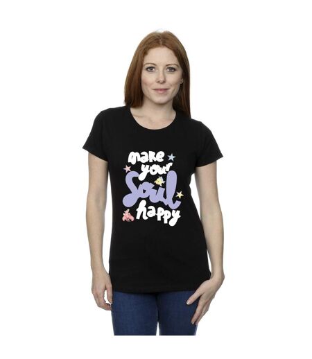 Disney T-shirt coton Happy The Little Mermaid Femme/Ladies (Noir) - UTBI26427