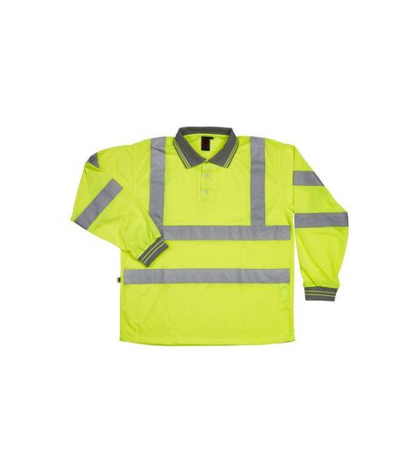 Warrior Polo à manches longues unisexe adulte Hi-Vis (Jaune) - UTPC6405