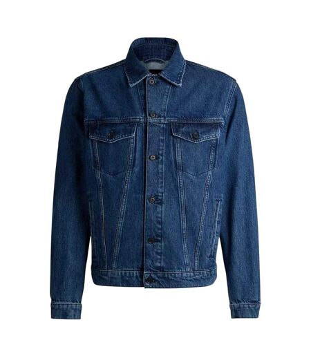 Mens Straight Hem Denim Jacket Medium Blue Boss