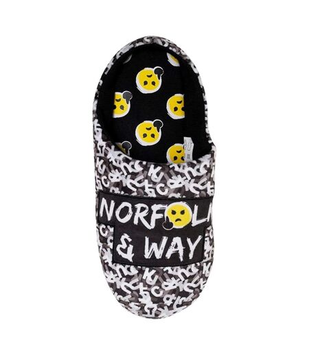 Mens Emoji Mules Black White Norfolk & Way