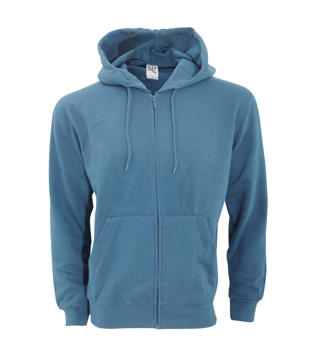 Sweatshirt Uni À Capuche Et Fermeture Zippée Homme Denim SG-2