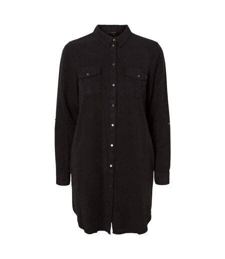 Robe Chemise Manches Longues Sigga Femme Noir Vero Moda