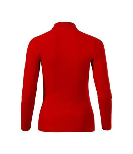 Polo Manches Longues Femme Rouge Malfini