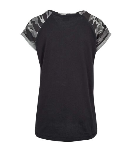T-shirt Manches Raglan Motif/style Contrasté Femme Noir Noir Gris Gris Clair Urban Classics
