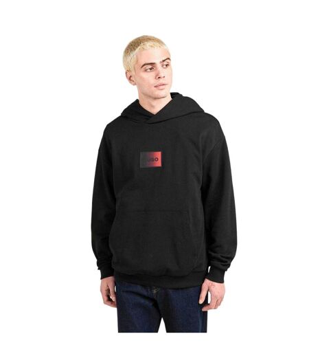 Mens Danohood Drop Sleeve Hoodie Black Hugo