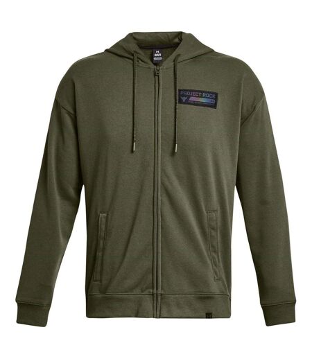 Mens Project Rock Relaxed Fit Full Zip Hoodie Green Under Armour