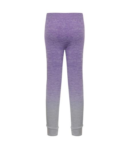 Womens/ladies seamless fade out leggings purple/light gray marl Tombo