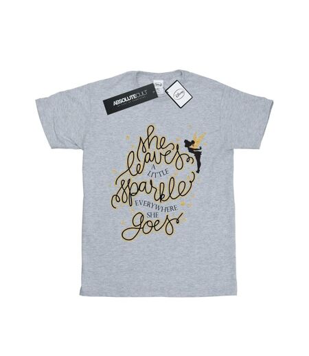 Disney Femme/Ladies - T-shirt boyfriend en coton avec étoiles de la Fée Clochette (Gris sportif) - UTBI46460