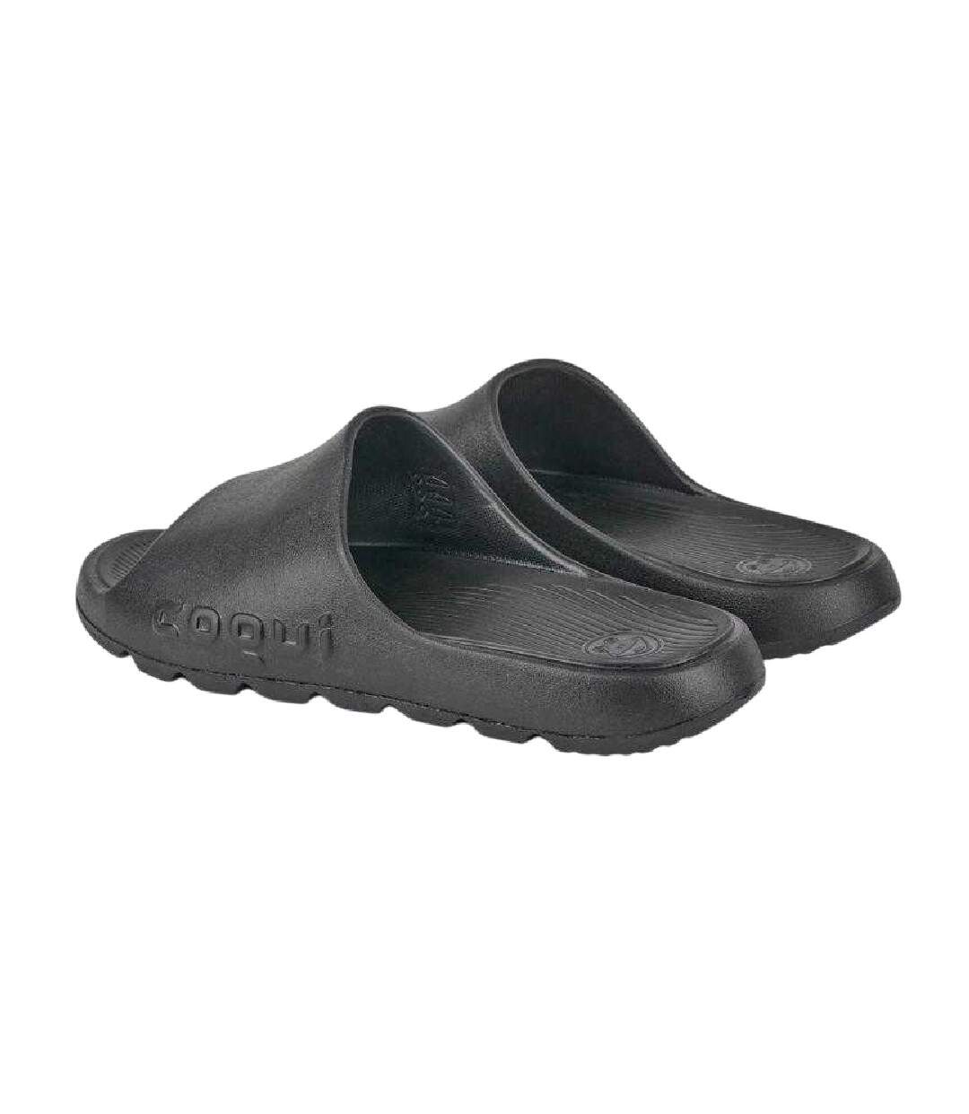 Mens Lou Minimalist Summer Flat Slides Black Coqui-2