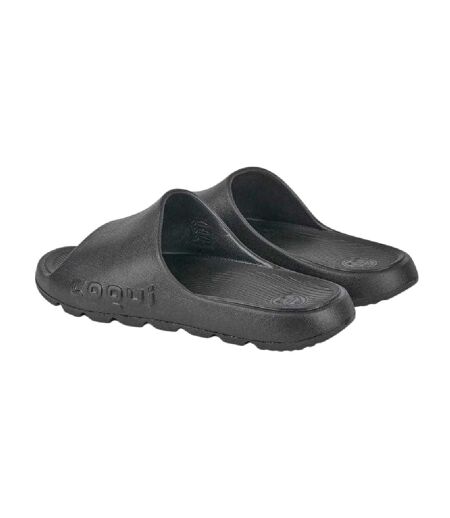 Mens Lou Minimalist Summer Flat Slides Black Coqui