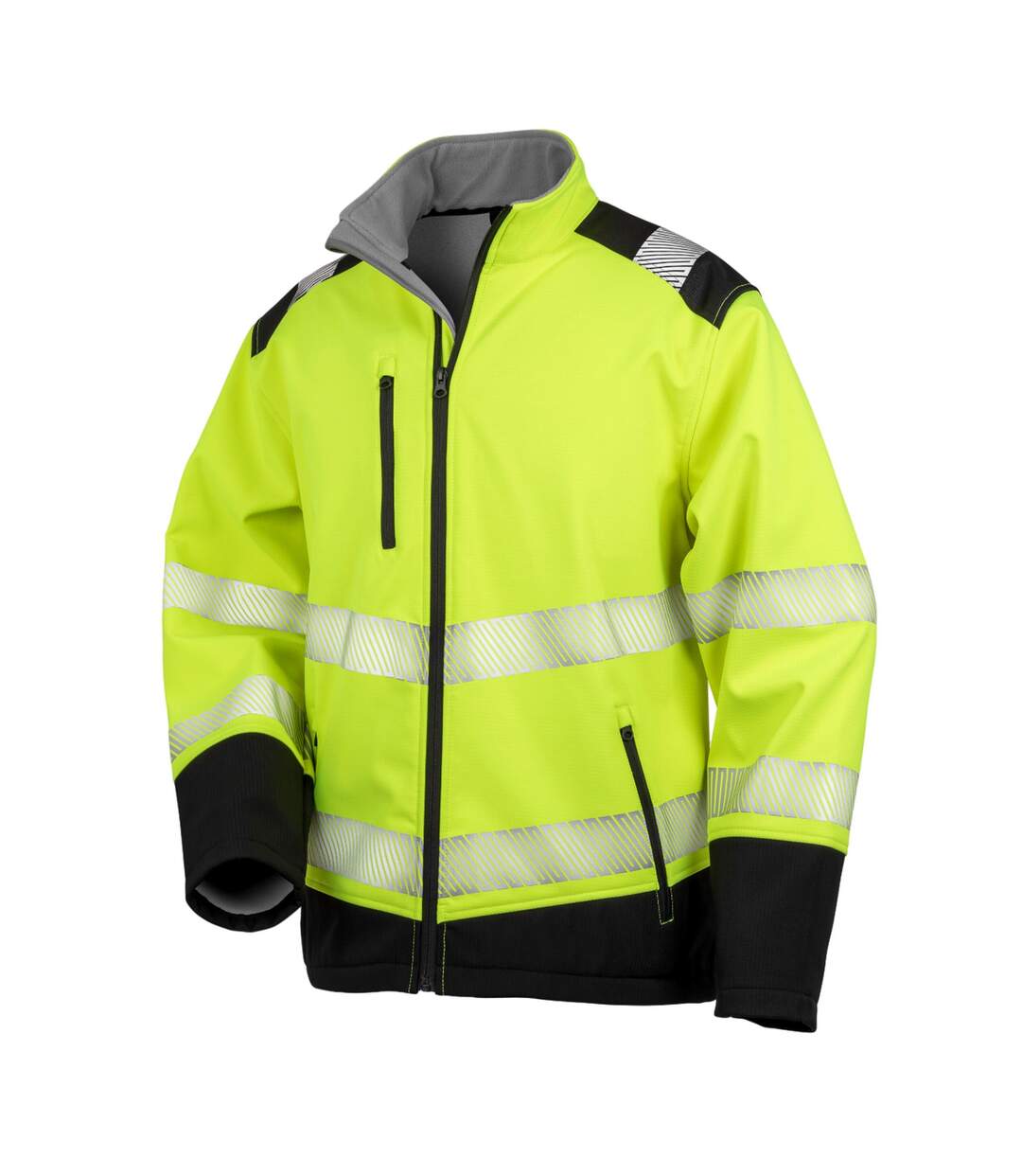 Unisex adult ripstop safety soft shell jacket fluorescent yellow/black SAFE-GUARD by Result-1