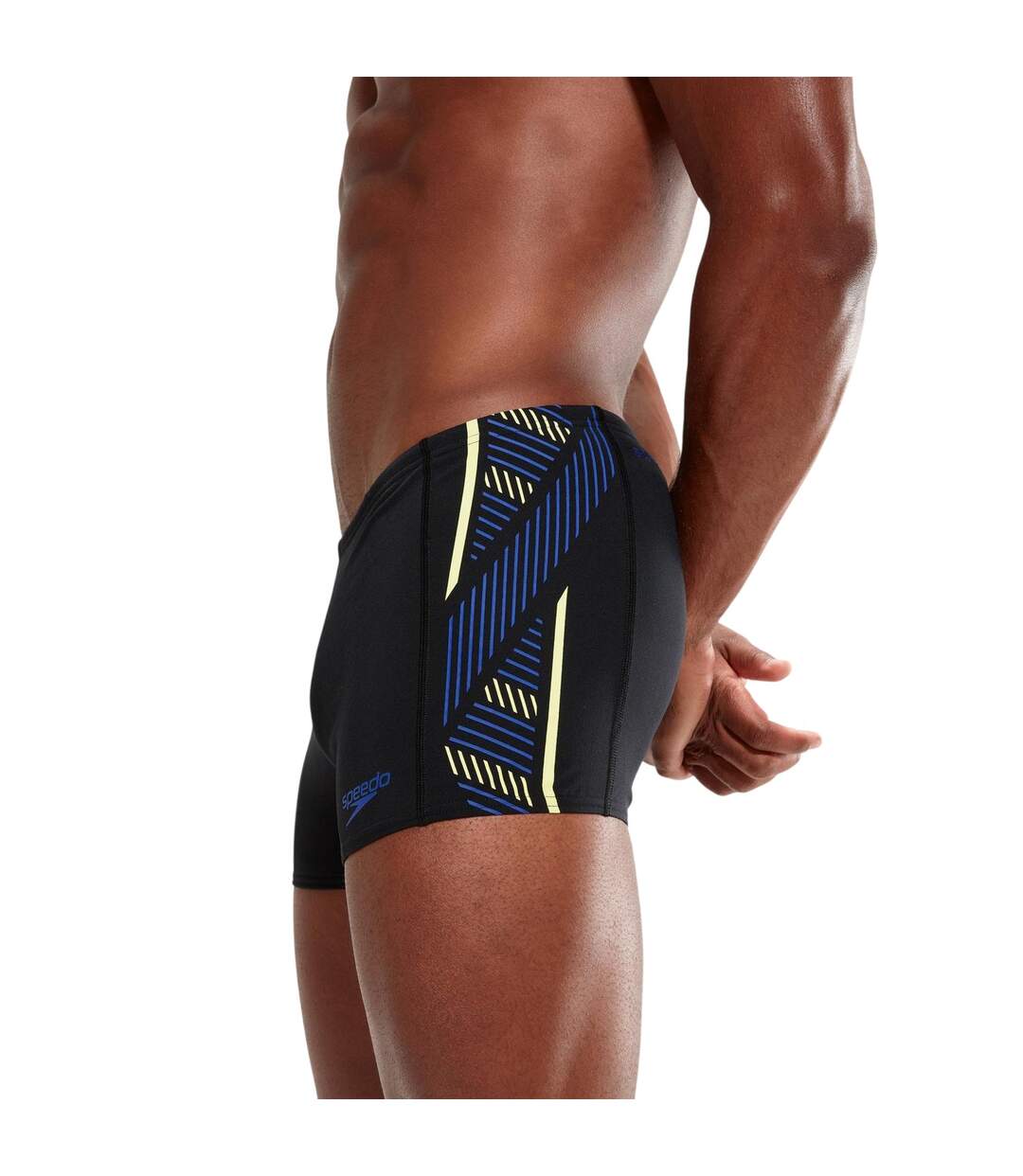 Short De Bain Motif/style À Rayures Tech Homme Noir Bleu Rayures Speedo-4